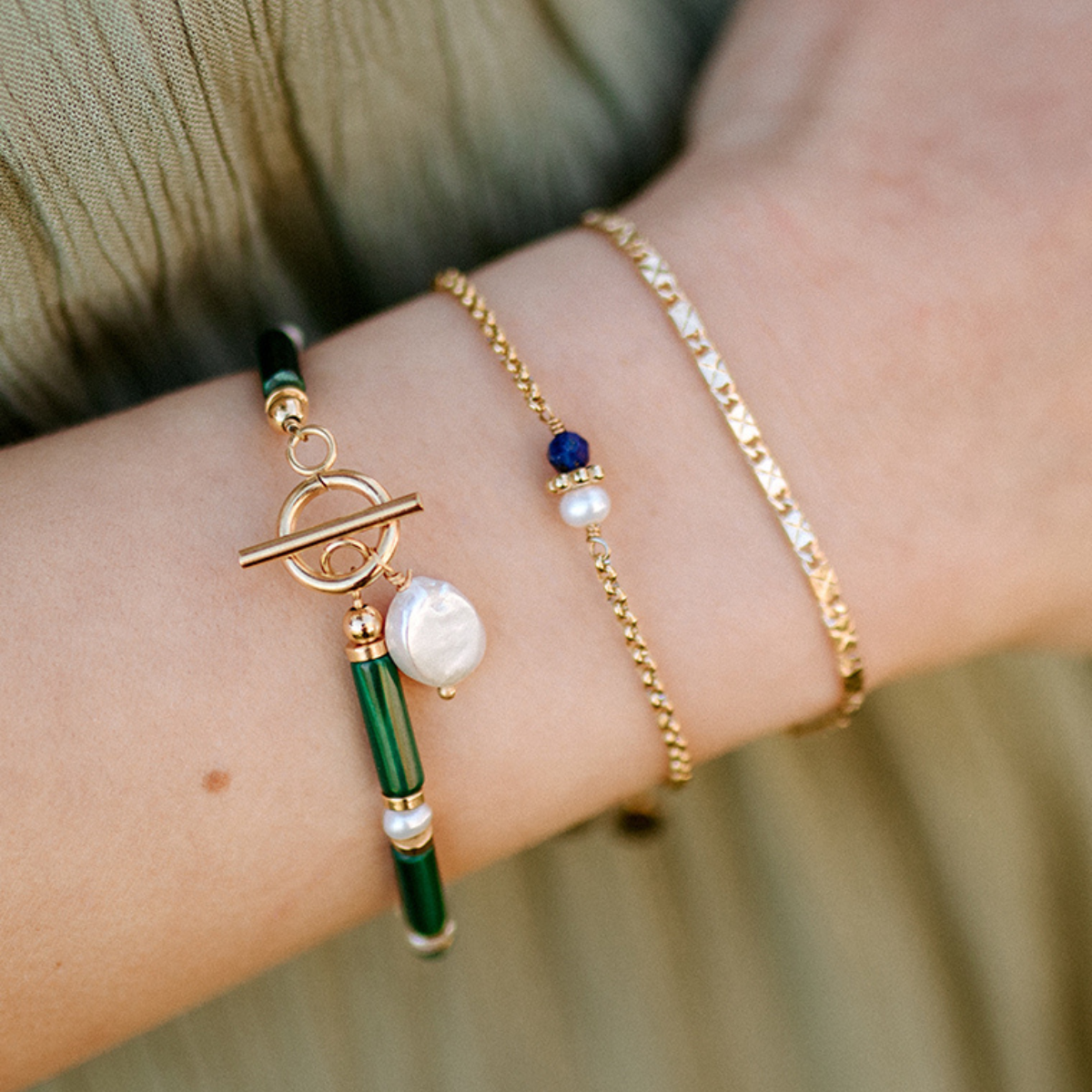 Bracelet Tisha - Lapis-Lazuli et Perle d'eau douce